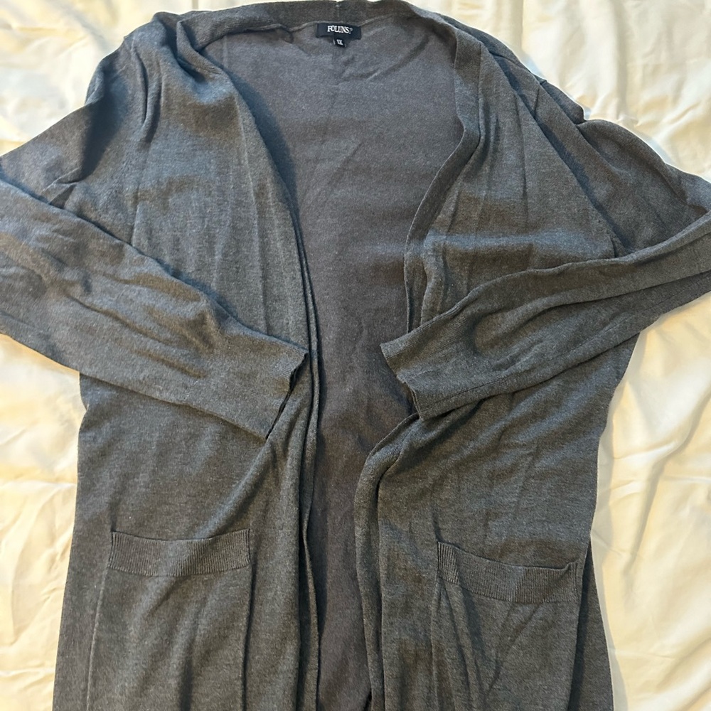 Gray Long Cardigan